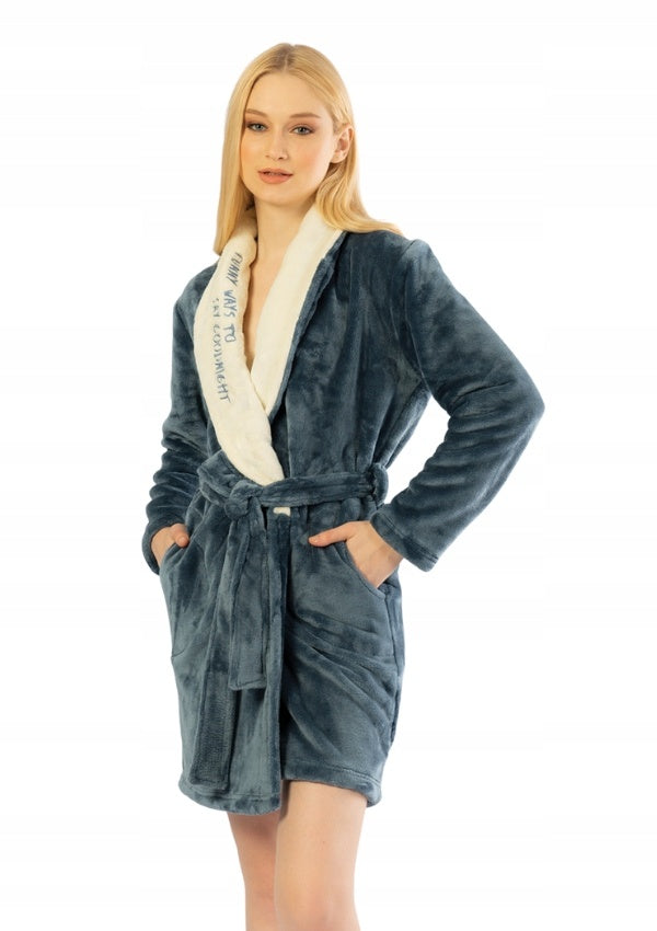 Szlafrok damski Vienetta, Funny Ways, Granatowy, r. -S-XL image 0