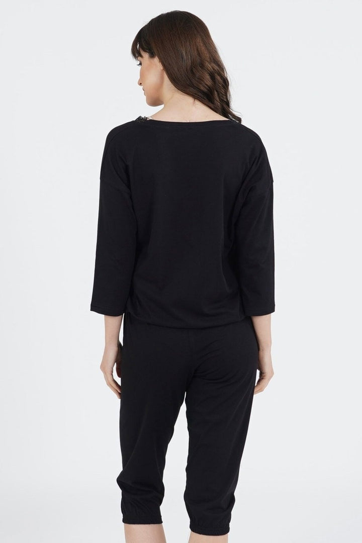 Piżama Damska Vienetta Smooth Comfort Cotton Black, czarna, r. S-XL image 3