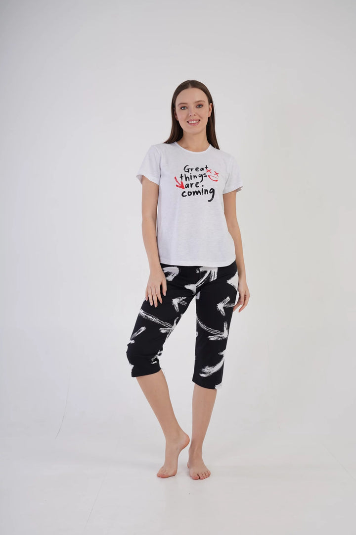 Piżama Damska Vienetta Arrows Play, szara, r. S-XL image 0