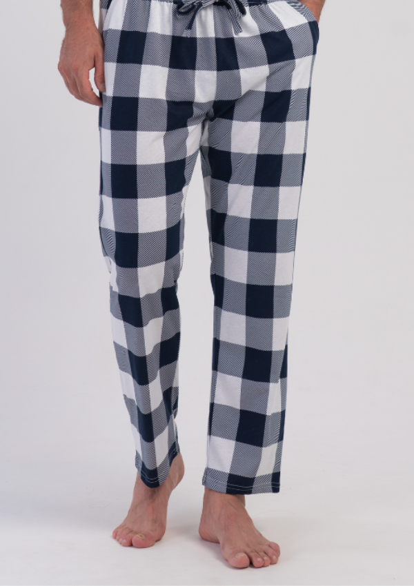 Spodnie męskie Vienetta Ivory Plaid, Granatowy, r. M-XXL
