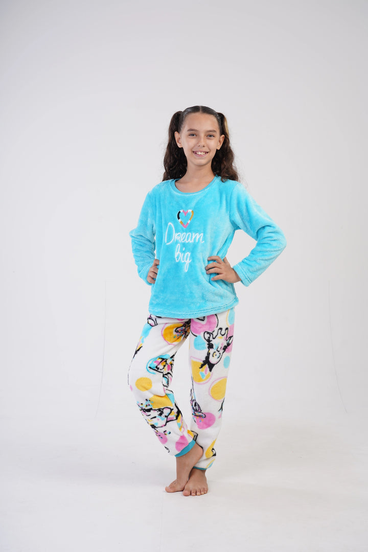 Piżama dziewczęca Vienetta  Freaky Giraffe niebieska r. 128-164 image 3