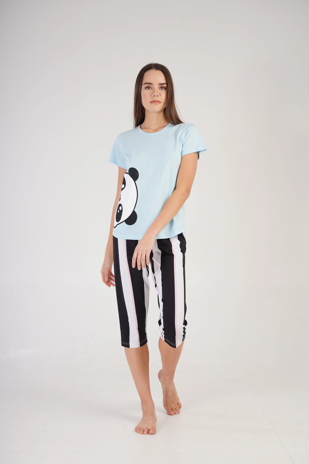 Piżama Damska Vienetta Panda Pals Blue, niebieska, r. S-XL image 3