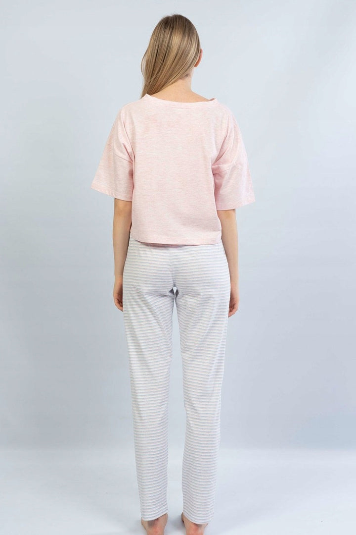 Piżama Damska Vienetta, Good Night, Różowa, r. S-XL image 4