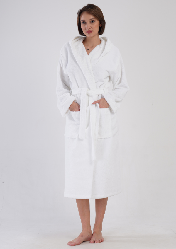 Szlafrok damski Vienetta Cozy Evening, Biały, r. M-XL image 4