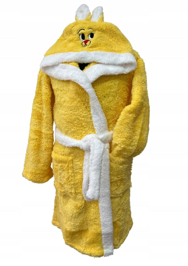 Szlafrok Dziewczęcy Vienetta, Yellow Bunny, Żółty, r. 110-134