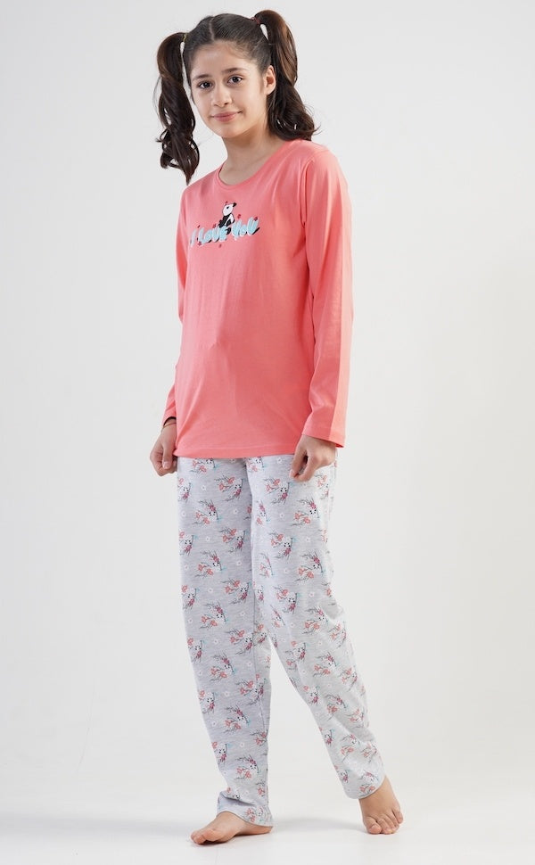 Piżama Dziewczęca Vienetta, I Love You, Różowa, r. 134-164 image 2