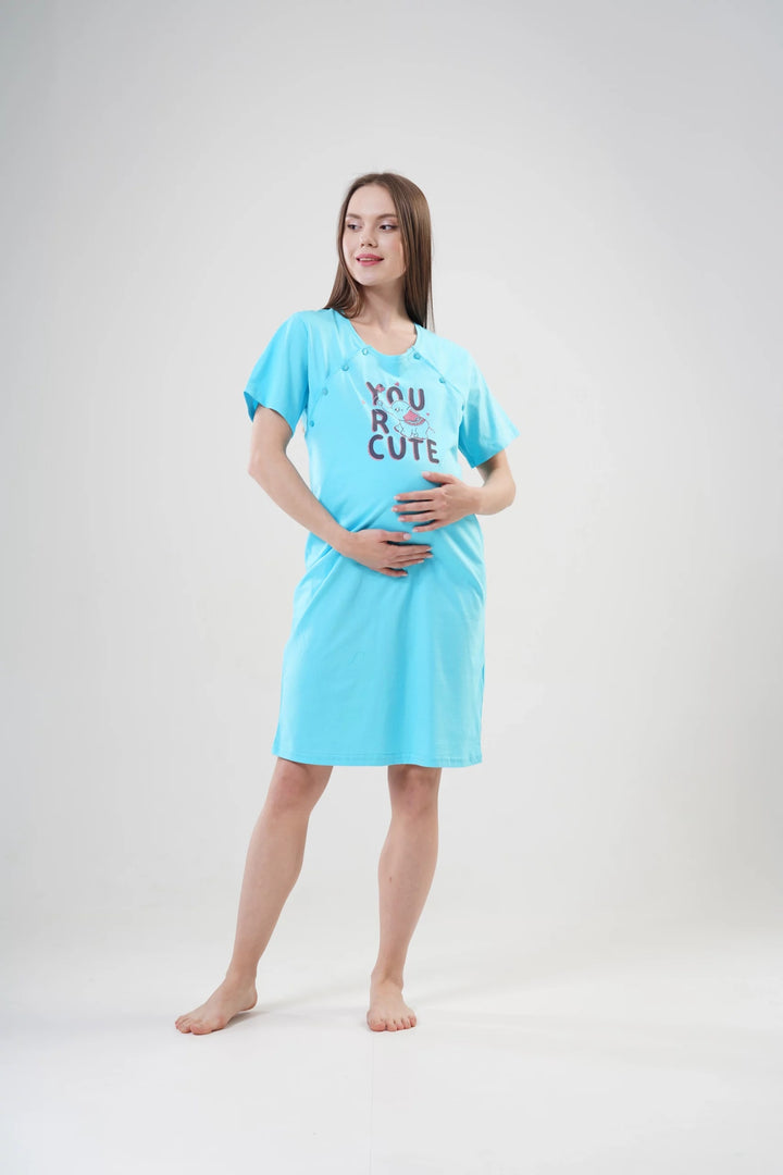 Koszula do Karmienia Vienetta Cute Elephant Mama, Turkusowy, r. 36-42 image 2