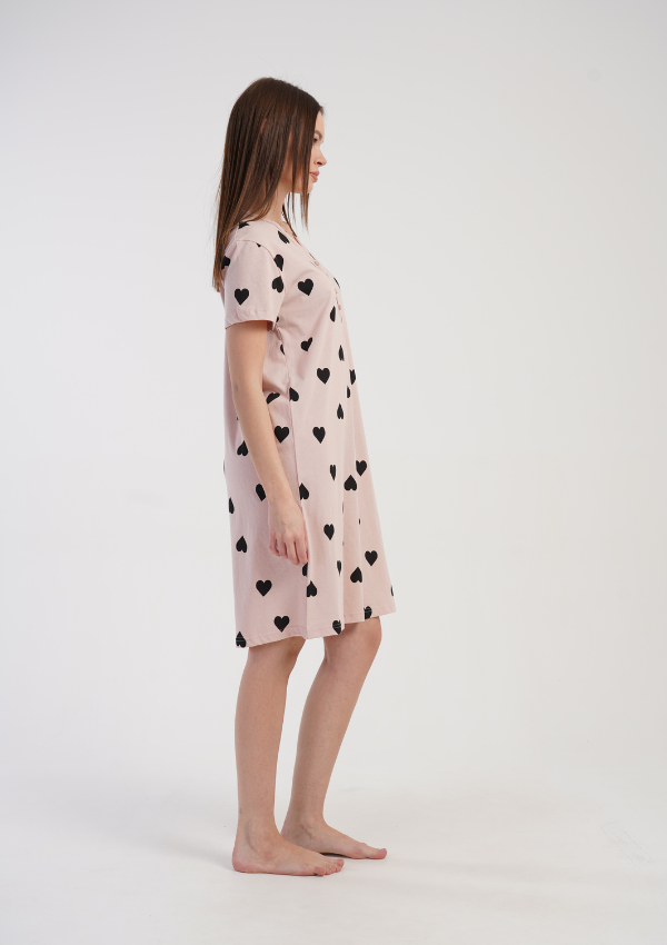 Koszula Nocna Vienetta Pink Hearts, Różowy, r. M-XXL