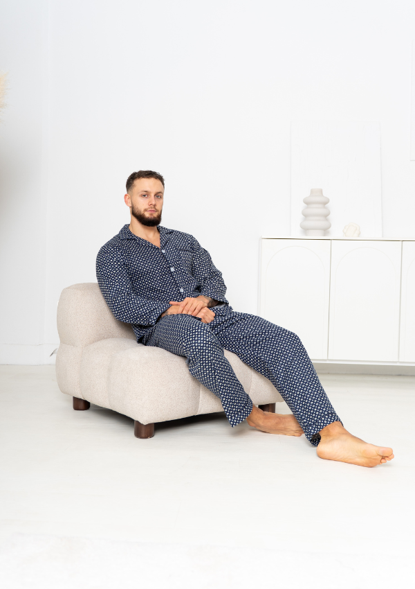 Piżama Męska Rayon Classic, Czarny, r. M- 3XL