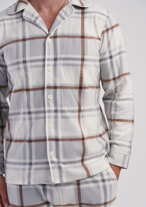 Piżama Męska Vienetta Warm Checks, Beżowy, r. M-XXL