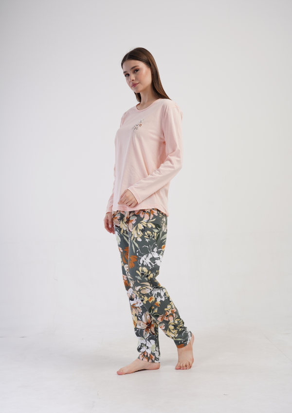 Piżama Damska Vienetta Floral Haven, Różowy, r. 1XL-4XL