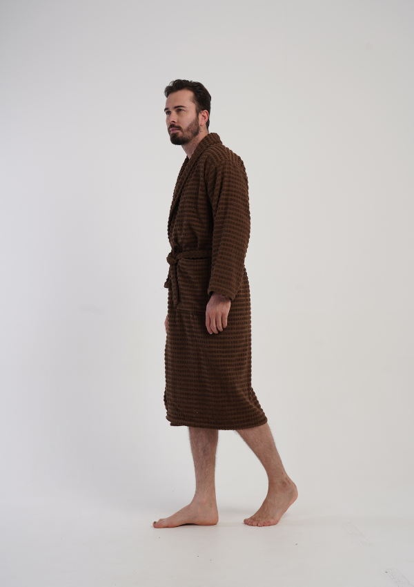 Szlafrok męski Vienetta Urban Loop, Brązowy, r. M-XXL