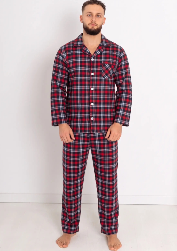 Piżama Męska Classic Flannel, Wielokolorowy, r. M- XXXL