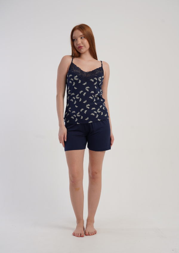 Piżama Damska Midnight Flutter, Granatowy, S -XL