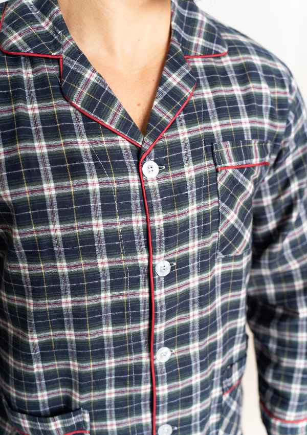 Piżama Męska Flannel Comfort, Niebieski, r. M- XL