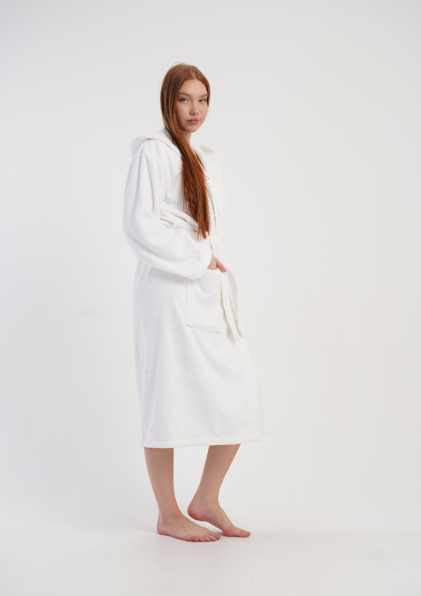 Szlafrok damski Vienetta White Dreams, Biały, r. M-XL