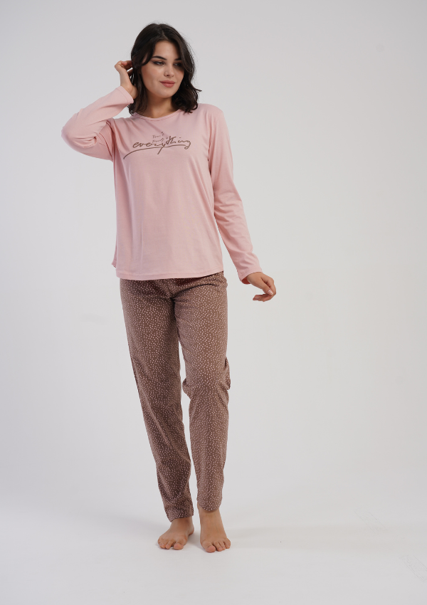 Piżama Damska Vienetta Soft Beauty, Różowy, r. 1XL-4XL