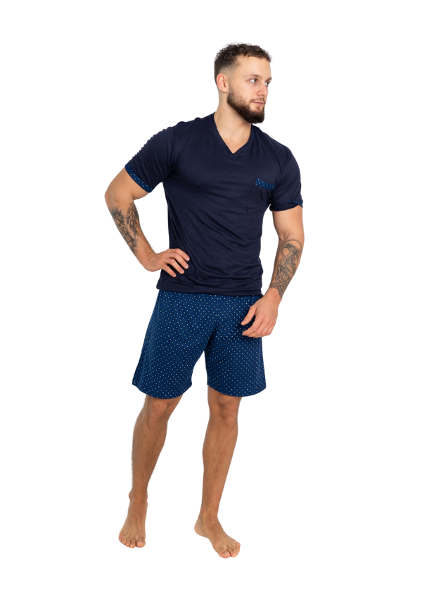 Piżama Męska Navy Dreams, Granatowy, r. M-XXXL