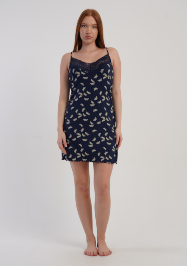 Koszula Nocna Vienetta Butterfly Whisper, Granatowy, r. S-XL