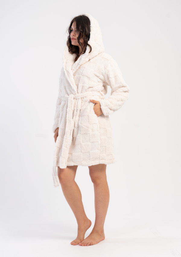 Szlafrok damski Vienetta, Soft Robe, Kremowy, r. S-L