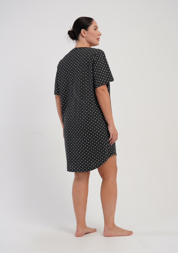 Koszula Nocna Damska Vienetta Lovely Cats, Grafitowy, r. 1XL - 4XL