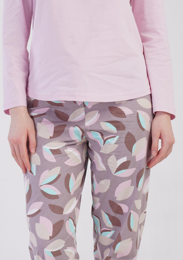 Piżama Damska Vienetta Leaf Dream, Różowy, r. 1XL-4XL