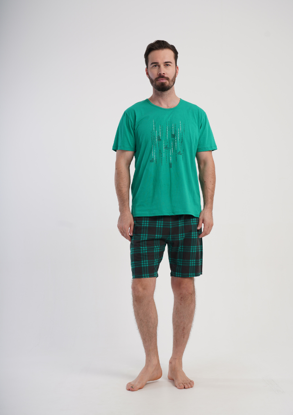 Piżama Męska Vienetta Green Lumber, Zielony, r. 1XL-4XL
