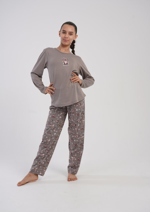 Piżama Dziecięca Vienetta Cozy Reindeer, Szary, r. 116-158