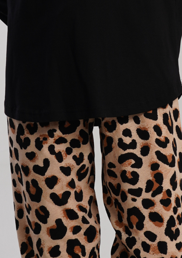 Piżama Damska Vienetta Wild Stellar, Czarny, r. 1XL-4XL