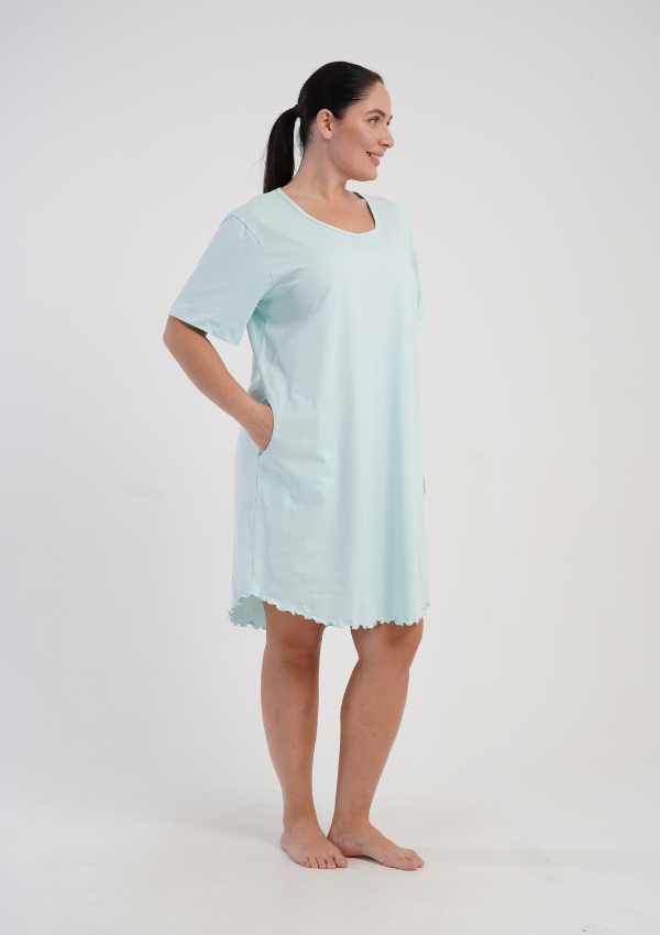 Koszula Nocna Damska Vienetta Mint Ease, Miętowy, r. 1XL - 4XL