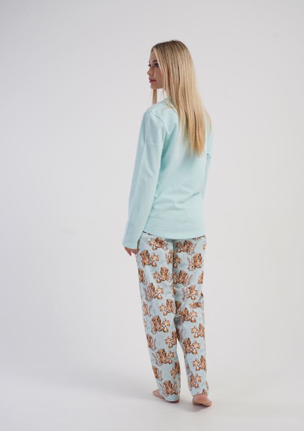 Piżama Damska Vienetta Cozy Pup, Niebieski, r. S-XL