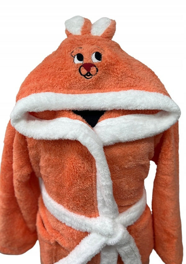Szlafrok Dziewczęcy Vienetta, Orange Bunny, Pomarńczowa, r.110-122