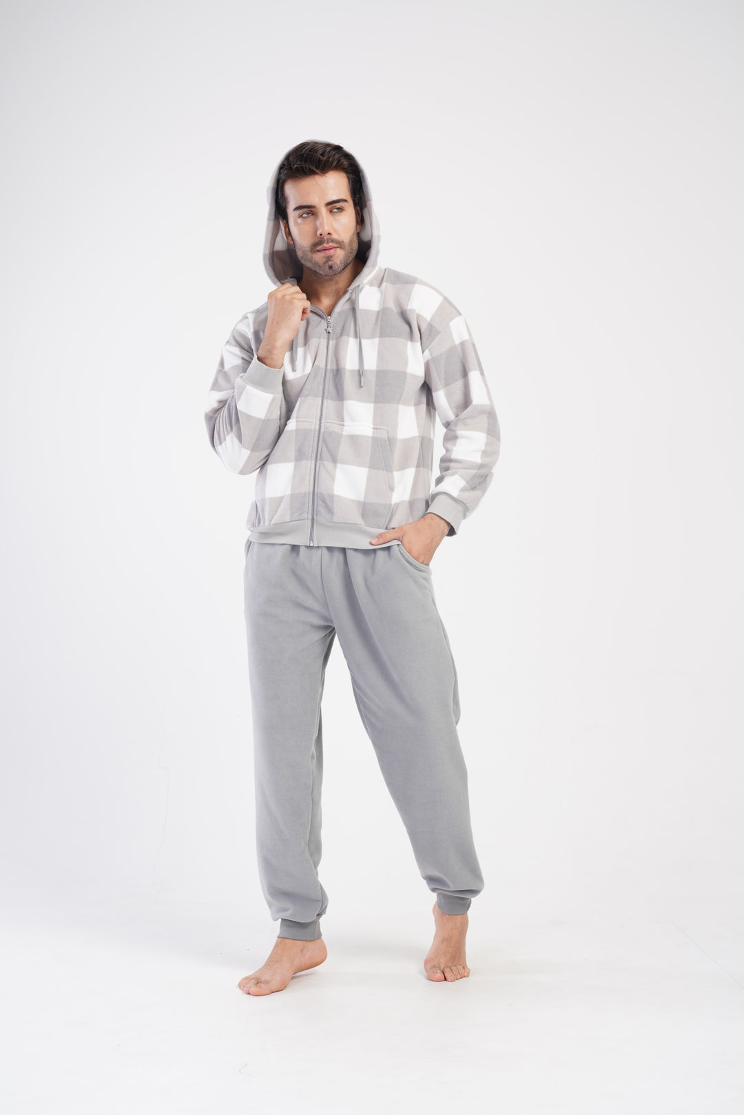 Piżama Męska Vienetta Warm Gray, Szary, r. M-XXL