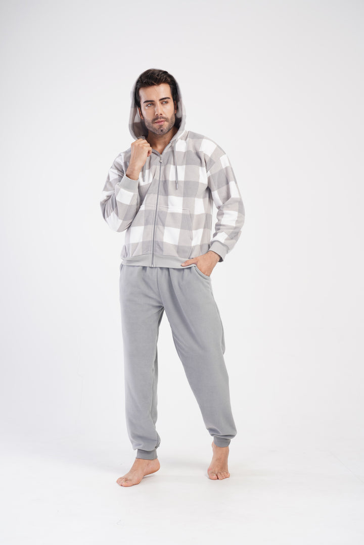 Piżama Męska Vienetta Warm Gray, Szary, r. M-XXL