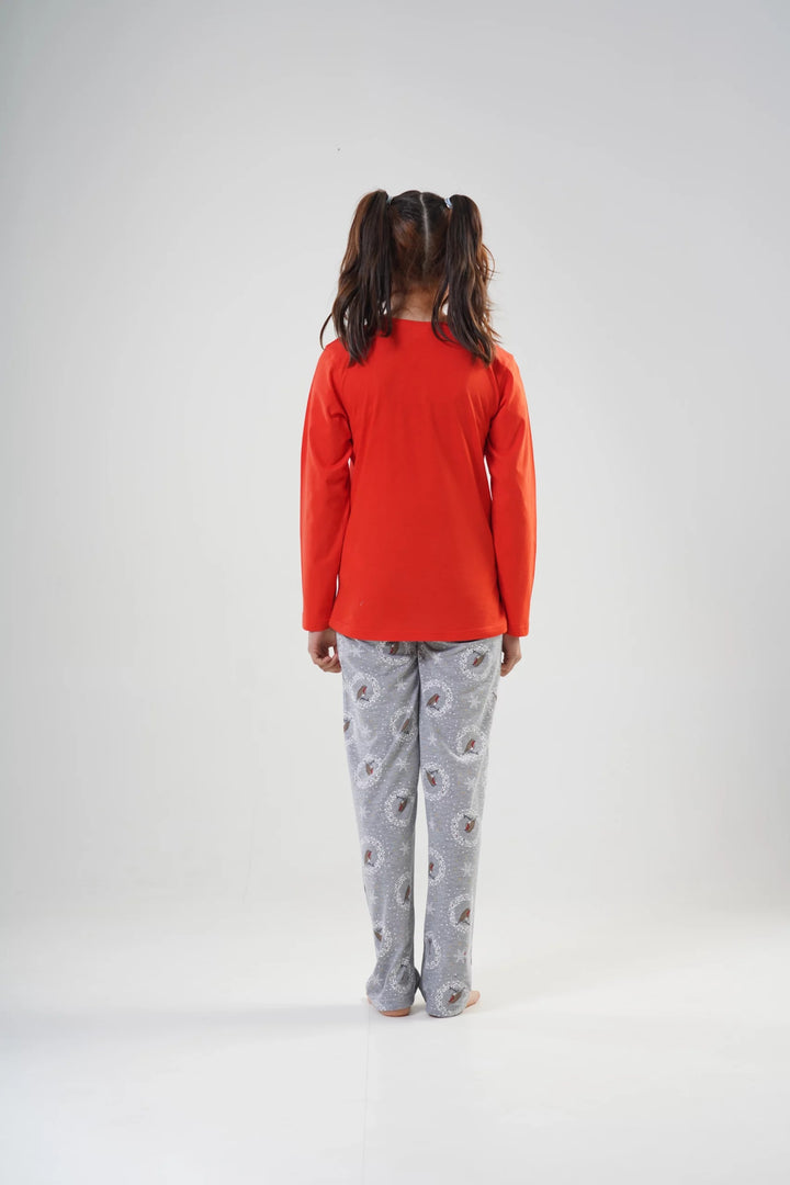 Piżama Dziewczęca Vienetta Christmas Dream Girl, czerwono-szara, r. 134-164 image 4