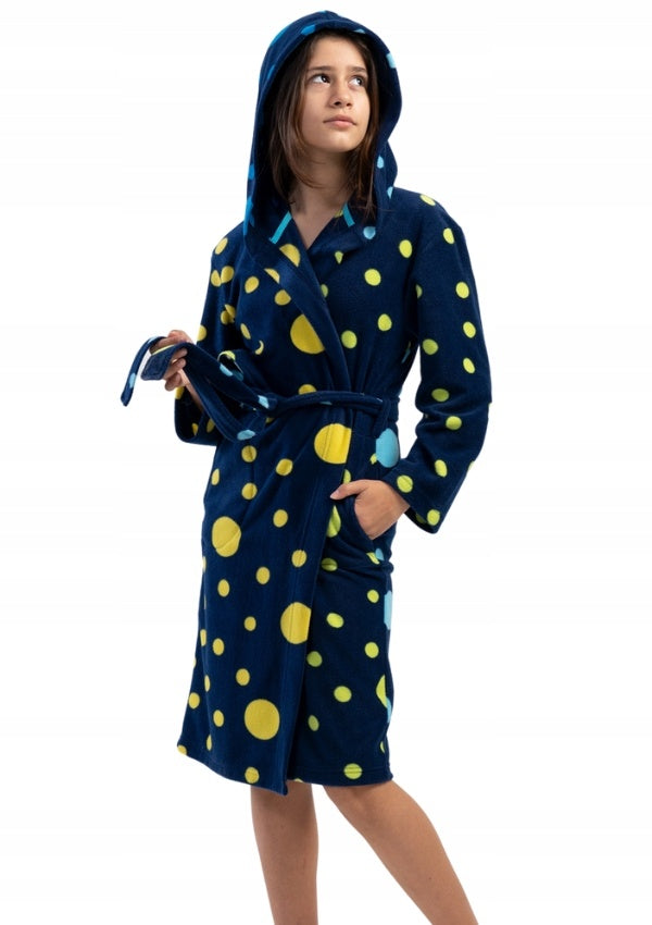 Szlafrok Dziecięcy Vienetta, Gold Stars, Granatowy, r. 116-164