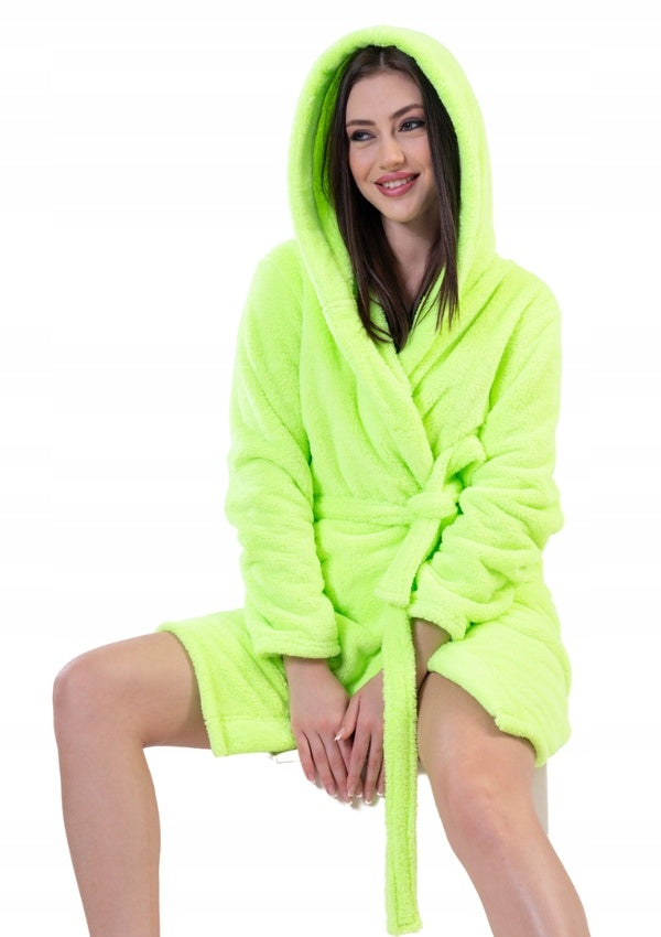 Szlafrok damski Vienetta, Alien, Zielony Neon, r. S-L