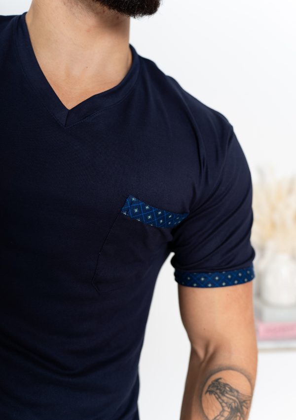 Piżama Męska Navy Dreams, Granatowy, r. M-XXXL