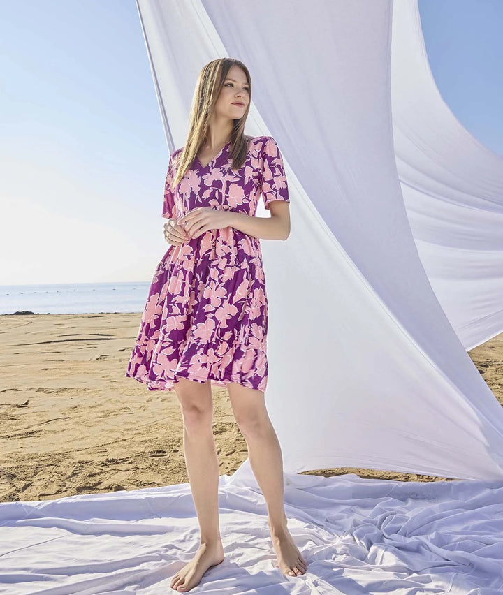 Koszula Nocna Flowery Dress, różowa, r. M-XL