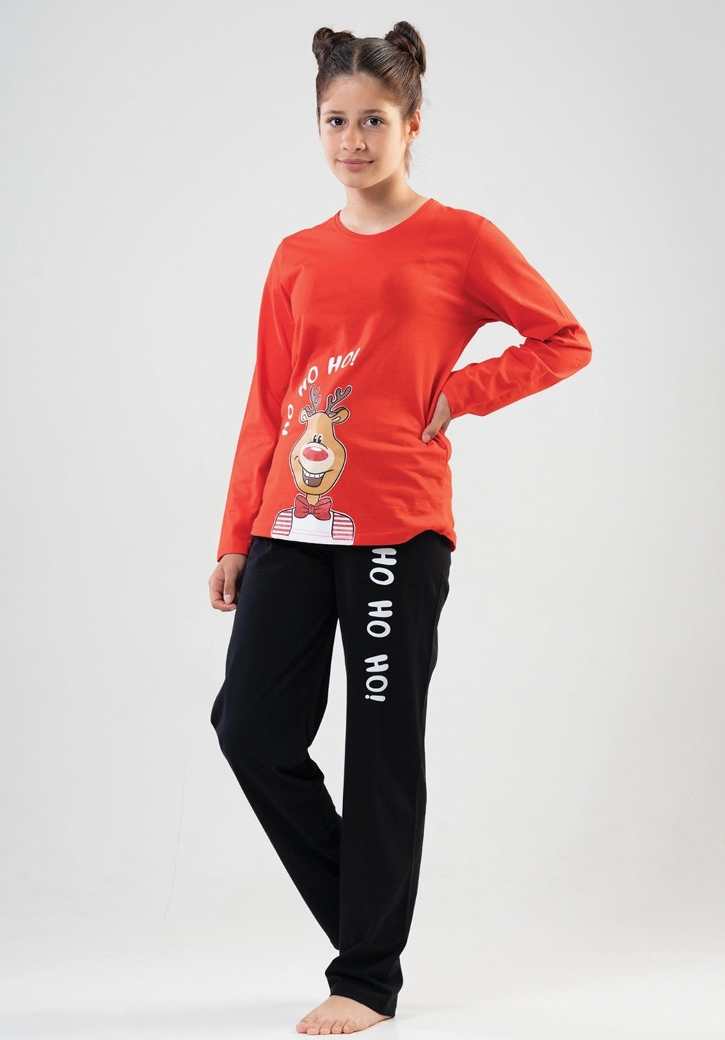 Piżama Dziewczęca Vienetta Reindeer Magic Sleep, czerwona, r.128-164