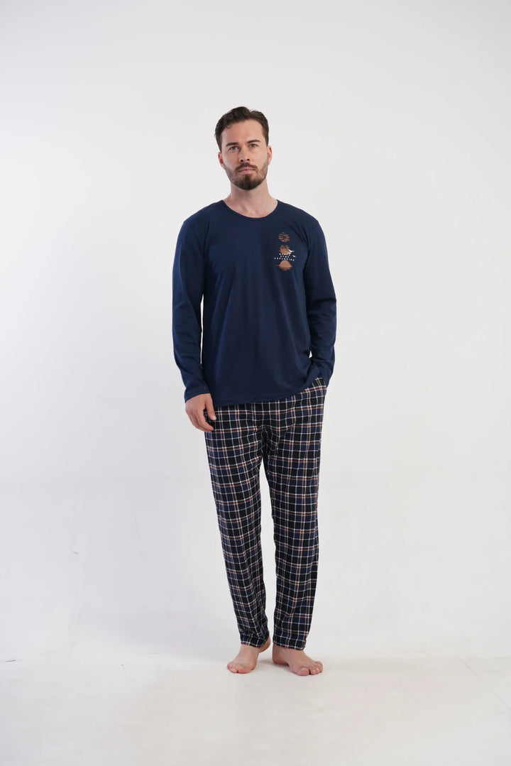 Piżama Męska Vienetta Classic Comfort, Granatowy, r. 1XL-4XL image 0