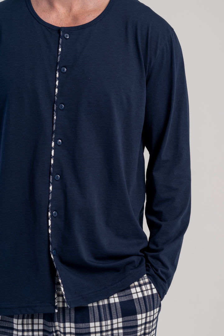 Piżama Męska Vienetta Classic Comfort, Granatowy, r. 1XL-4XL