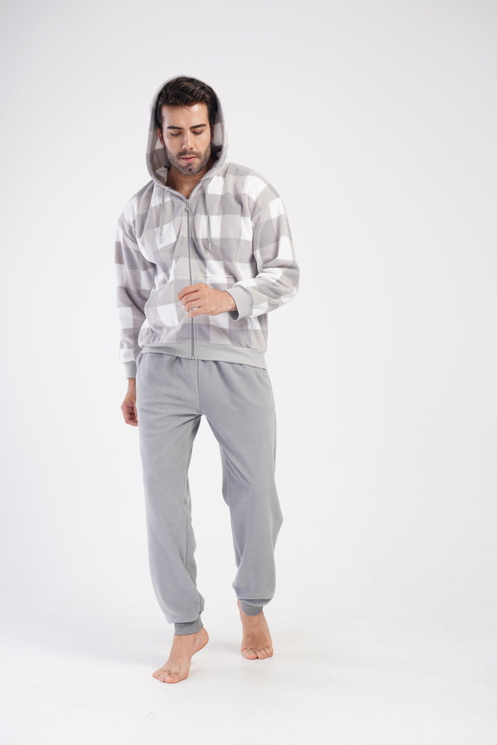 Piżama Męska Vienetta Warm Gray, Szary, r. M-XXL
