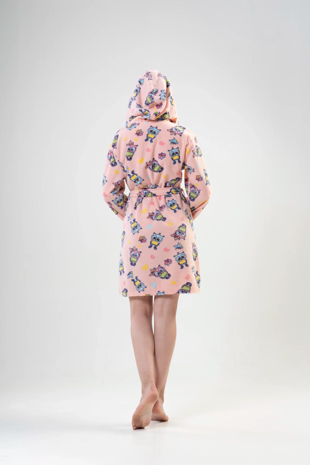 Szlafrok damski Vienetta Happy Hoodie, Różowy, r. S-XL image 3