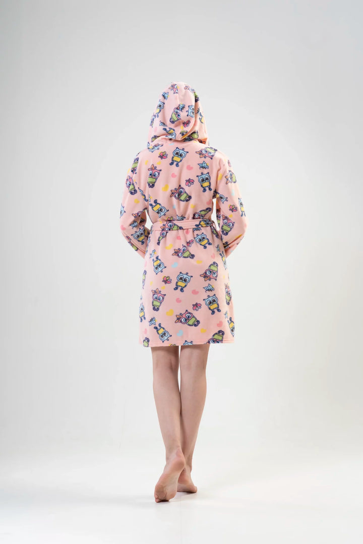 Szlafrok damski Vienetta Happy Hoodie, Różowy, r. S-XL image 3