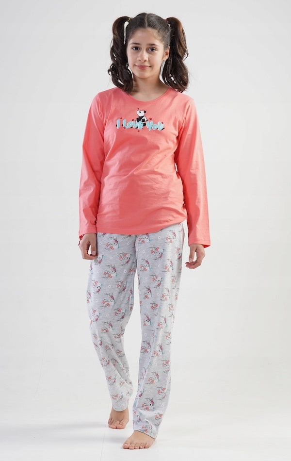 Piżama Dziewczęca Vienetta, I Love You, Różowa, r. 134-164 image 1