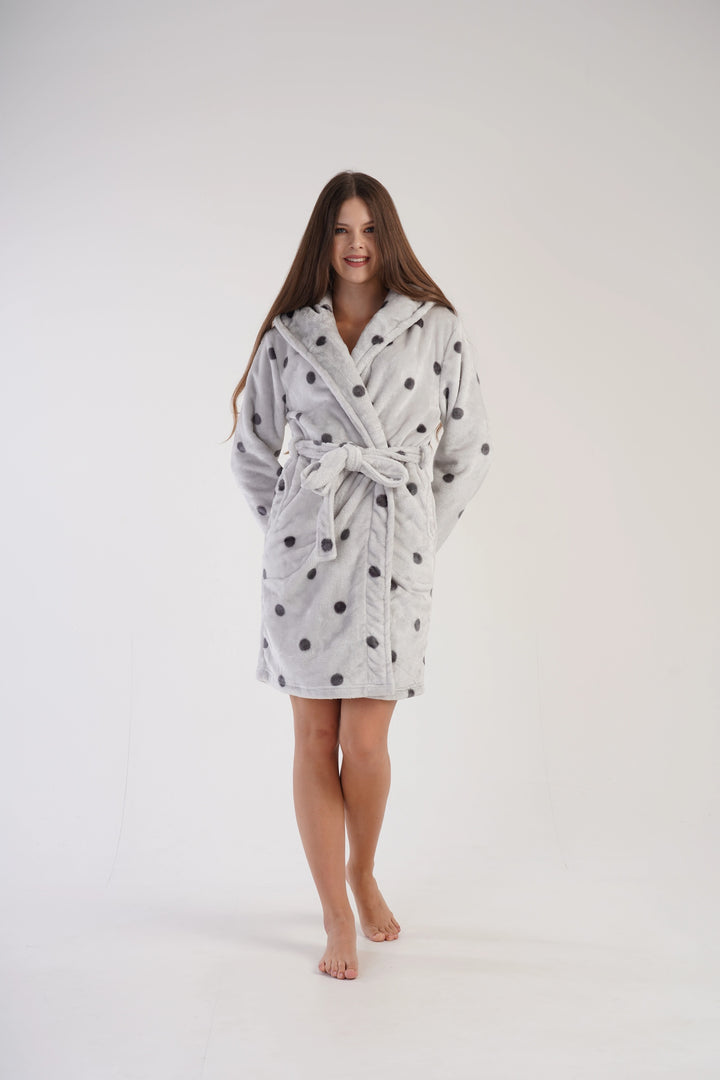 Szlafrok damski Vienetta Fuzzy Dream, szary, r. S-XL image 1