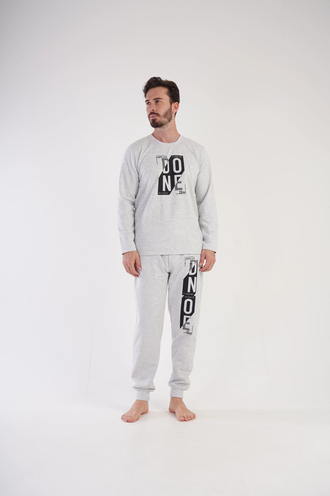 Piżama Męska Vienetta Snooze Suite, szara, r. M-XXL image 1