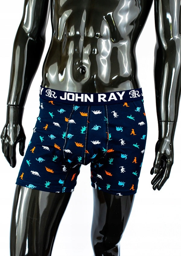 Bokserki Męskie Vienetta, Colorful Dinosaurs, Granatowe, r. M-XXL