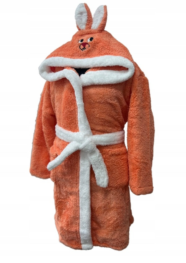 Szlafrok Dziewczęcy Vienetta, Orange Bunny, Pomarńczowa, r.110-122